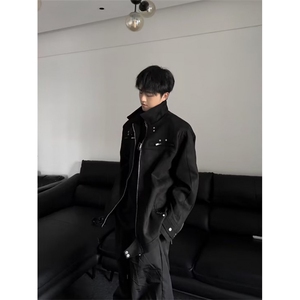 W10207-P80 网图现货 美式拉链解构设计感高级感宽松休闲夹克潮图片