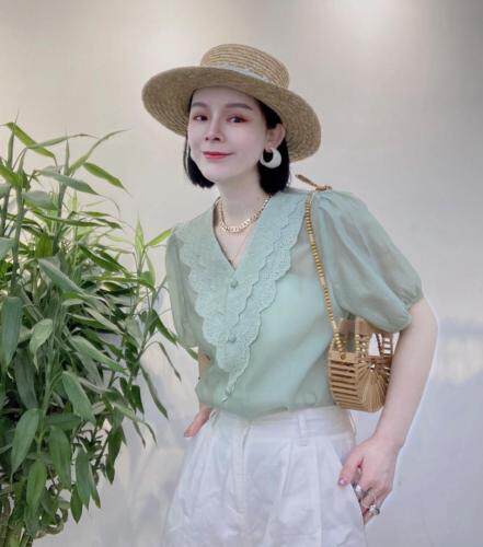 现货，夏季新款V领上衣，女装，瑟拉·女人缘