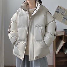 现货抖音得物供视频三条杠织带加厚羽绒连帽棉衣外套棉服MY8097，男装棉衣，电商A486