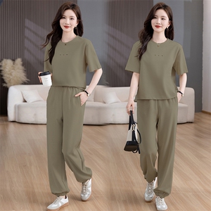 休闲运动服套装女2025夏装新款韩版时尚洋气宽松显瘦卫衣两件套潮图片