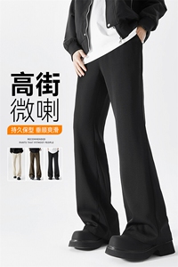 2025高街垂感西裤男夏季修身显瘦cleanfit微喇裤 405-3-AK01-P48图片