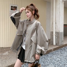 小个子风衣气质短款工装风女春秋常规款秋季翻领时尚牛仔休闲百搭，女装风衣，浙宝208