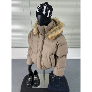 【有货】DMY63-P138可拆卸帽子毛领PU皮棉服男冬季短款连帽外套
