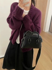毛衣女慵懒秋冬宽松针织新款长袖内搭短款开衫，女装羊毛衫，恩泰羊绒