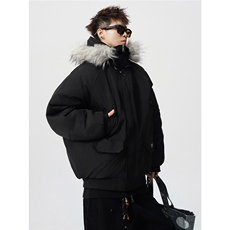 1连帽可脱卸毛领S-5XL大码：聚酯纤维棉衣男MY77917P138控198，男装棉衣，星座226-2