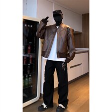 抖音得物高品质美式高街复古老钱风PU皮夹克外套男女短款机车皮衣，男装夹克，电商A486