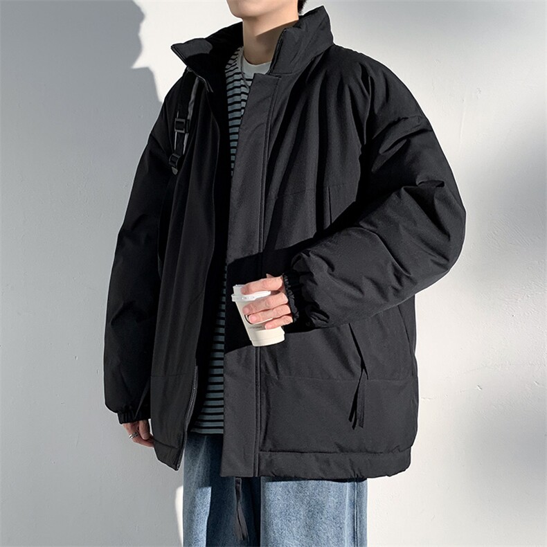 现货美式高街休闲夹克冬季立领纯色三防户外工装加厚棉服外套,男装夹克,电商A486