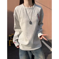 春季男女刺绣卫衣新款打底衫学生青少年ins上衣服1008-LW700-p40，男装T恤，星座1008