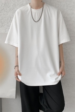 8XL-M高品质重磅棉光版纯色短袖T恤百搭款半截袖五分袖DX332特P23，男装T恤，电商D206-1