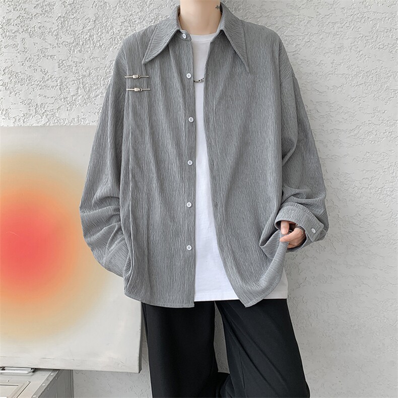 【现货】CS7136-P55控78大码新中式风重磅高品质衬衫,男装衬衫,电商D232