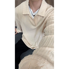 WY5066/P45秋装新款假两件卫衣男长袖宽松大码百搭潮流外套上衣，男装卫衣，电商A141