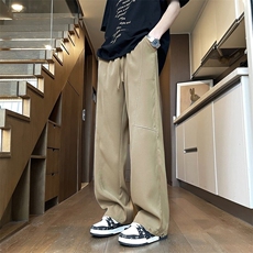直播得物大码宽松夏季冰丝裤休闲裤西裤K35特批35，男装休闲裤，星座617B
