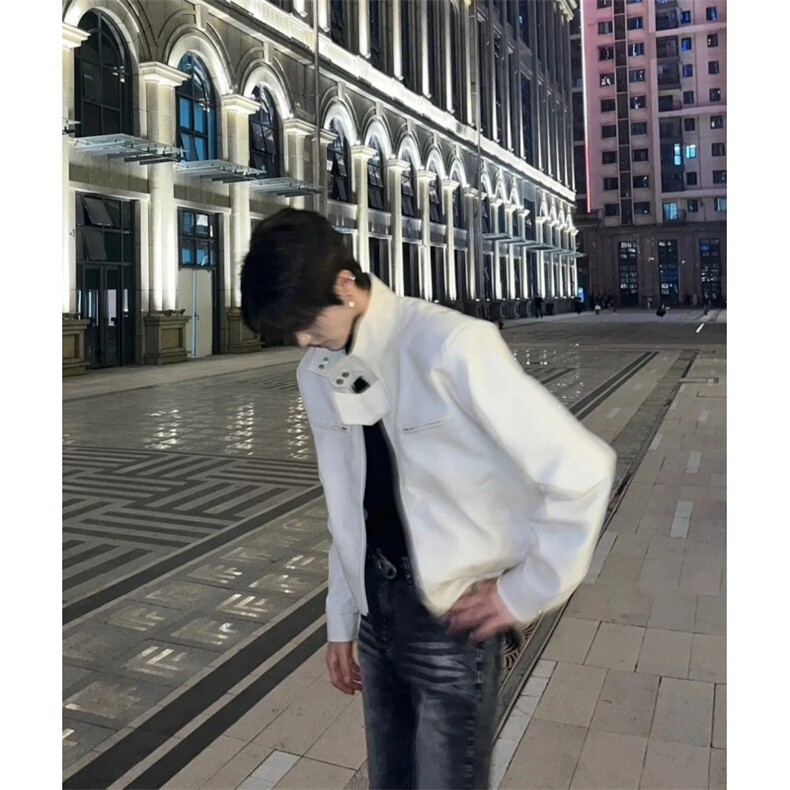 男女秋外套美式复古立领机车服高级感垫肩飞行员夹克,男装夹克,星座506A