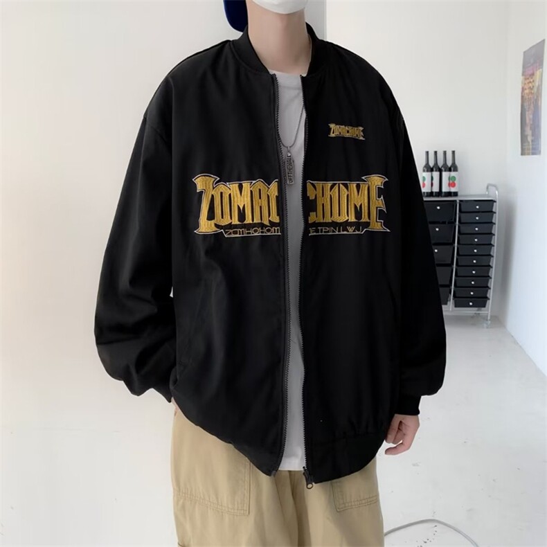 两面穿学院风刺绣棒球服男早春新款春秋韩版休闲夹克外套潮W1143,男装夹克,星座1116A-1（原606A）