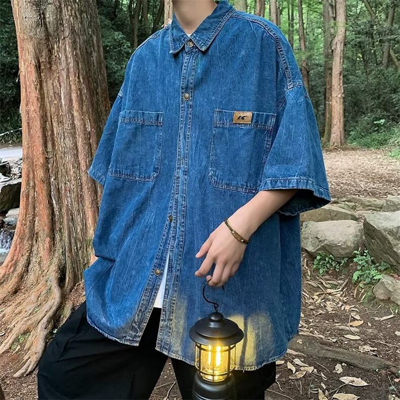 夏季新款衬衫潮流慵懒男方领衬衫S1189P46,男装衬衫,星座1116-2