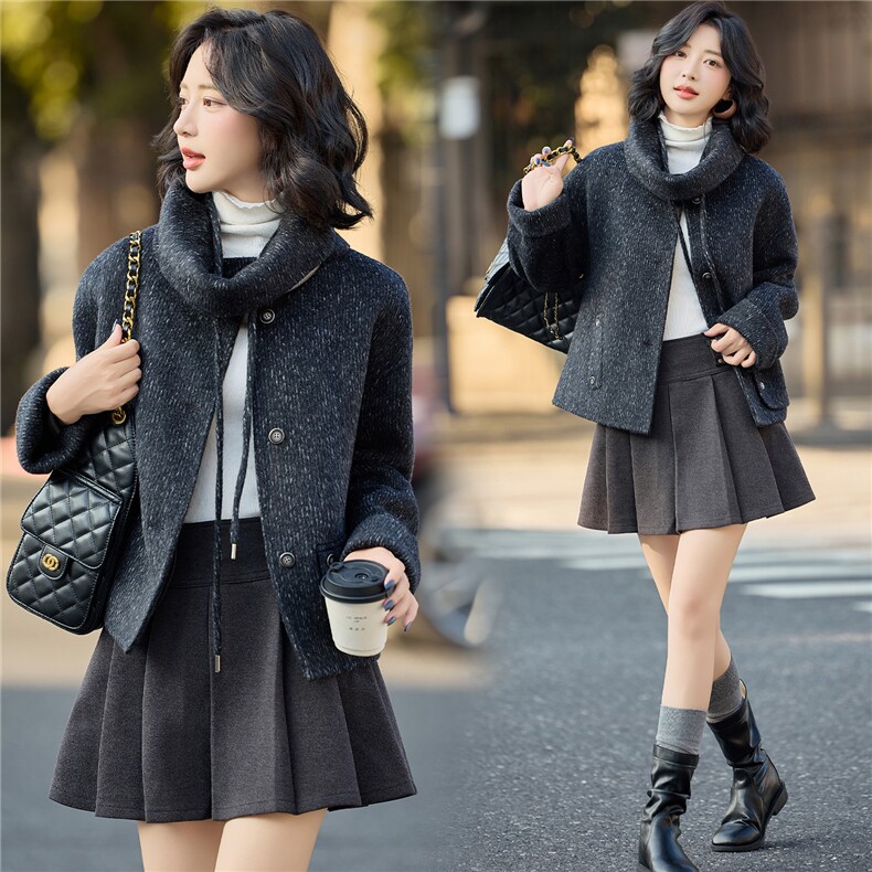 2025年冬季新款时尚气质绵羊毛毛呢外套女，女装双面呢大衣，沁沁公主