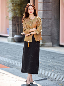 现货新中式外套女2026春款独特超高级感小香风短款唐装夹克图片