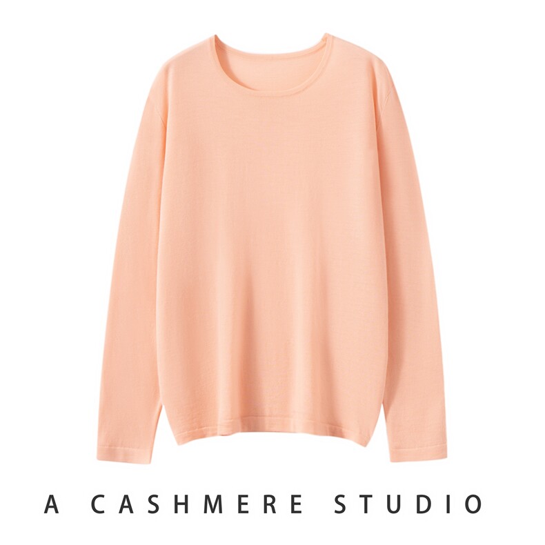 2025百搭时尚简约圆领长袖净面羊毛衫，女装羊毛衫，戎叶云台
