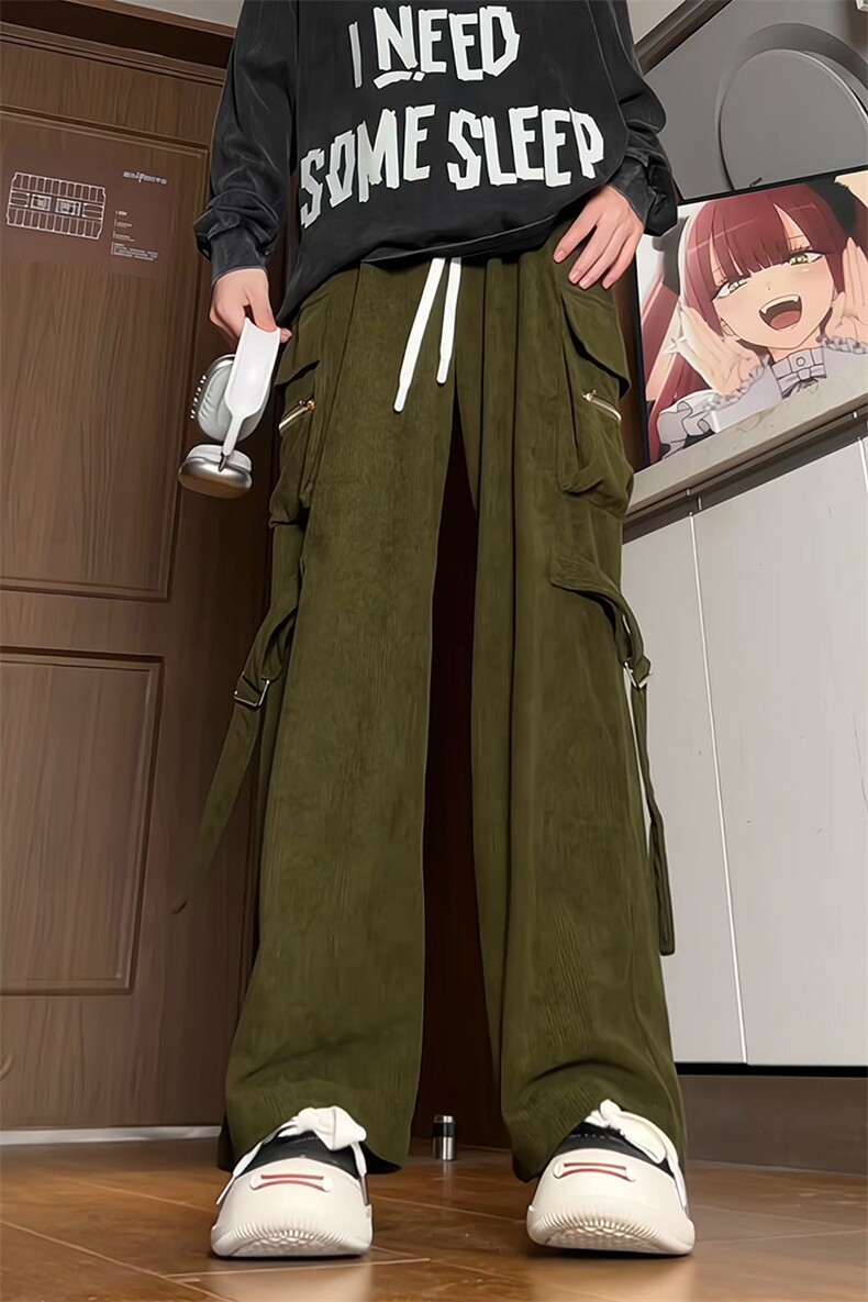 港风宽松工装裤男生休闲裤大口袋长裤KD615-P5078,男装工装外套,电商D312-1