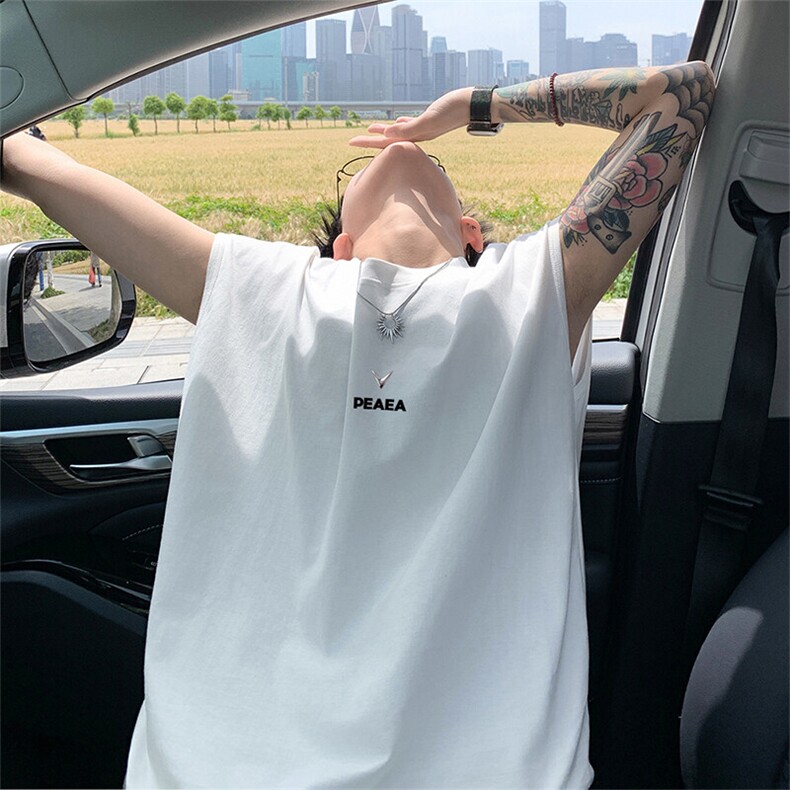 可48小时发货支持抖音得物来样二开240克重磅美式纯棉背心无袖t恤,男装背心/马甲,电商A486-1