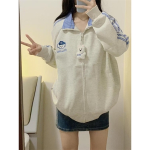 5497-P55 原版做工刺绣+拉链+公仔内抽休闲卫衣薄款/加绒图片