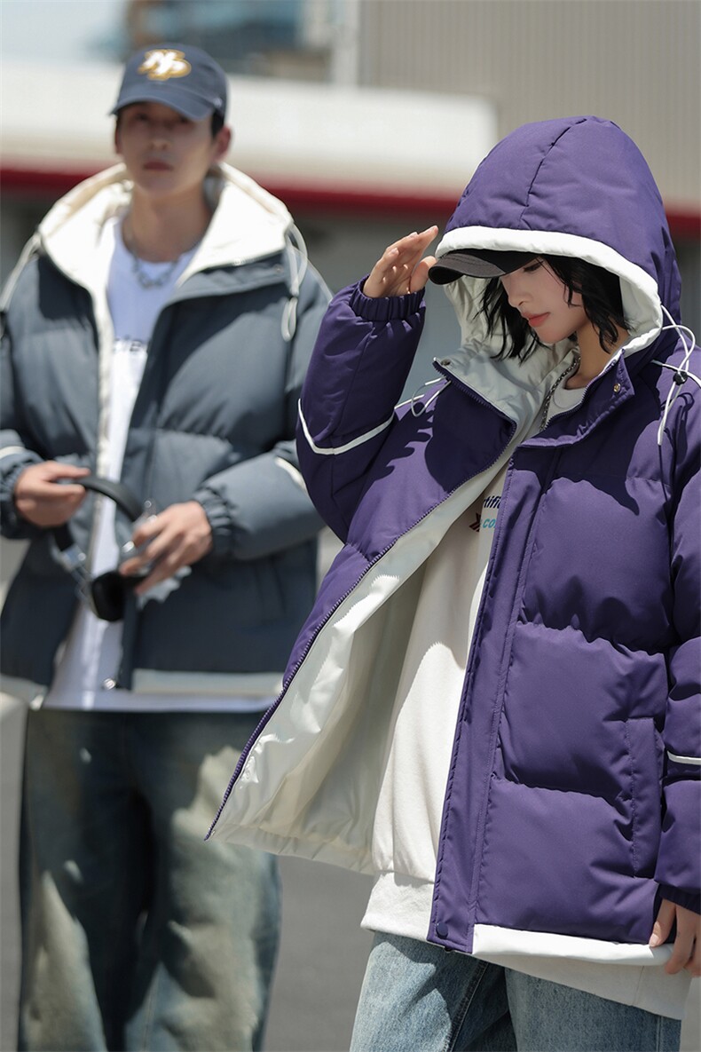 天台景中性风情侣款棉衣2026冬季宽松加厚外套男A436-3096-P80,男装棉衣,电商A436