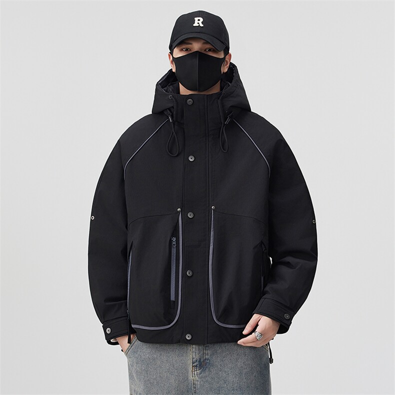 口罩风新标90白鸭绒2025连帽潮流保暖羽绒服男YR6070-P235，男装羽绒服，电商D240-242