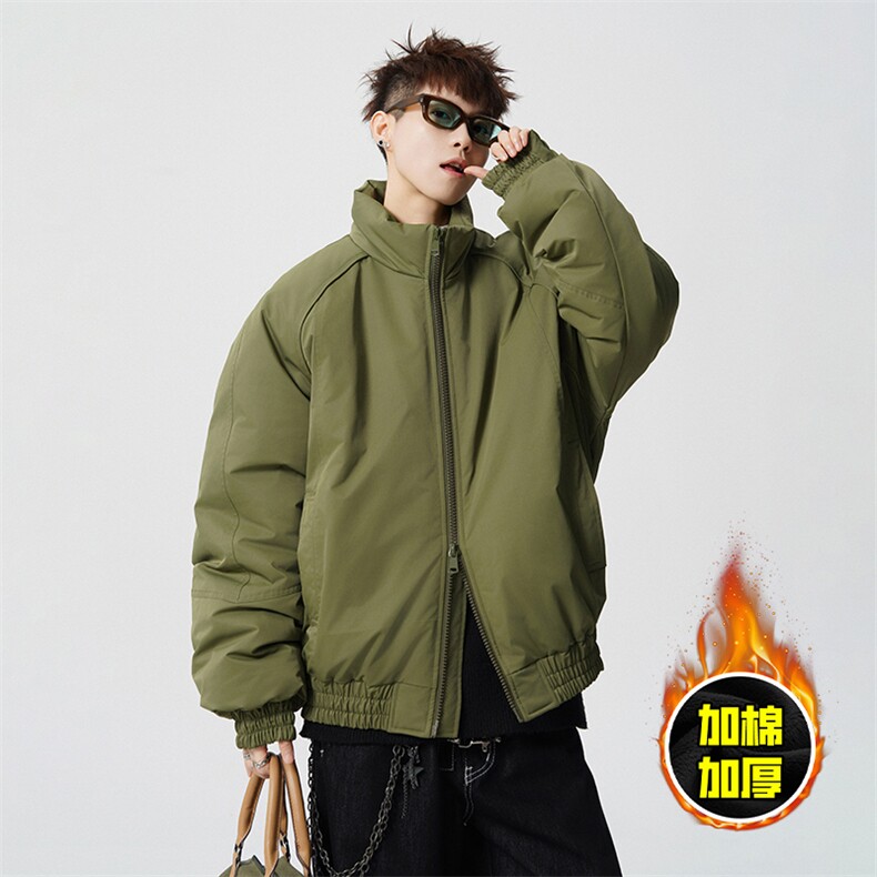 现货美式高街休闲棉衣夹克三防立领纯色户外工装加厚棉服外套，男装夹克，电商A486