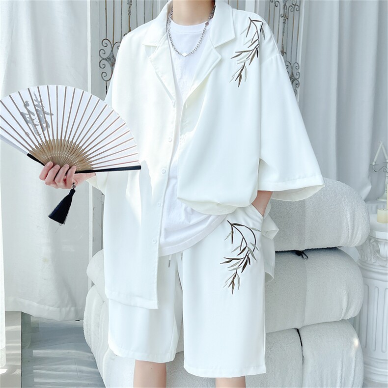 TZ96971/P960夏季新款新中式风刺绣西服领衬衣裤子套装男两件套,男装西服,电商A141