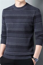 2023秋季新款中年男士圆领针织衫毛衣中青年休闲宽松打底衫爸爸装，男装针织衫/毛衣，电商B212（原钱塘6029）