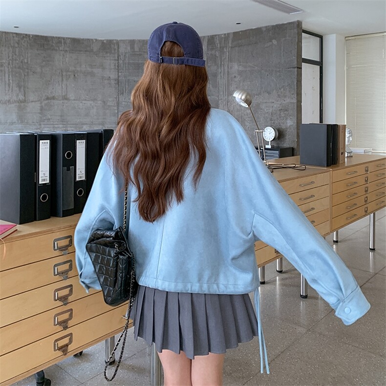 【大货】麂皮绒抽绳外套D63P155K238,女装短外套,2D008