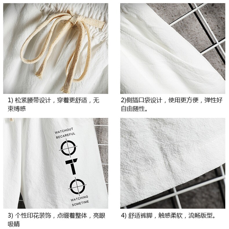 YD33114-P25亚麻短裤男大码棉麻五分裤男中裤沙滩裤网格挂拍,男装休闲裤,电商A040A