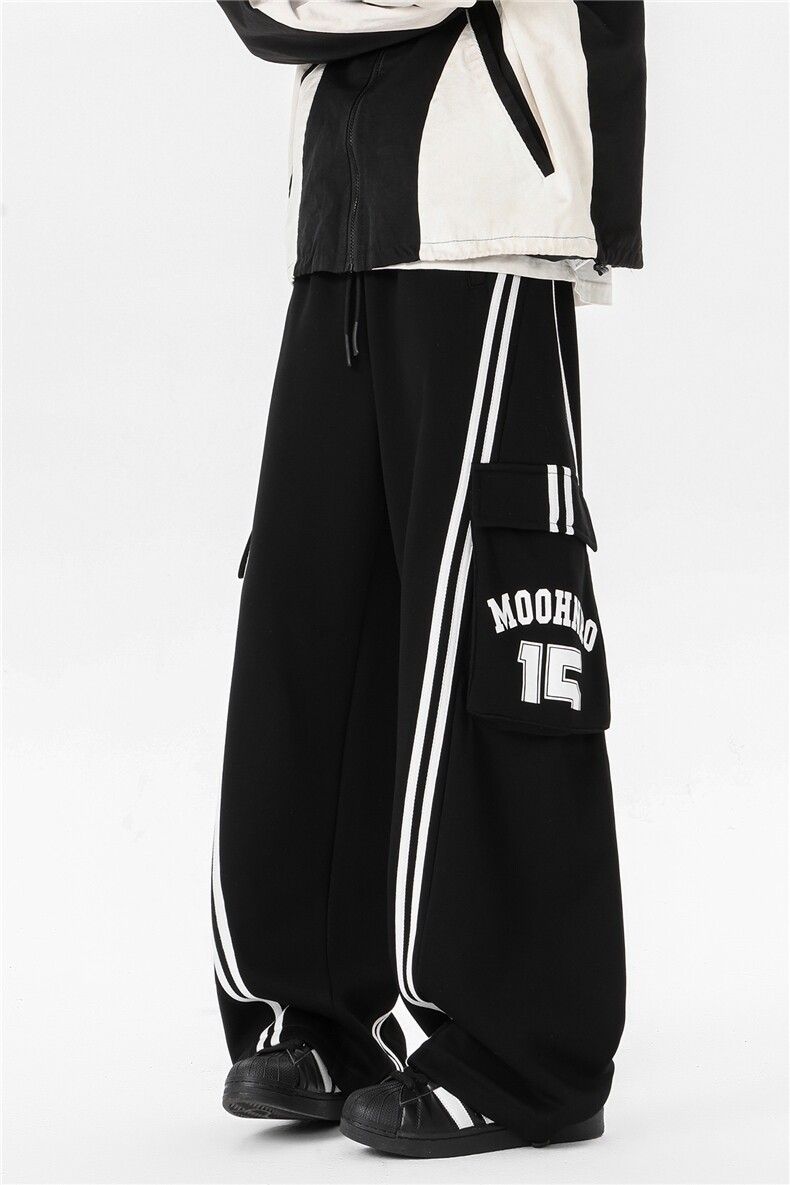 8XL-M高街美式条纹工装裤休闲裤男宽松直通阔腿裤子K9123P78控98,男装工装外套,电商D206-1