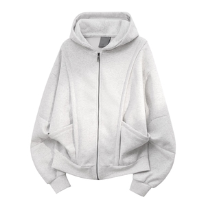 重磅全棉420克工装口袋卫衣拼接连帽开衫外套 RH5330-P65图片