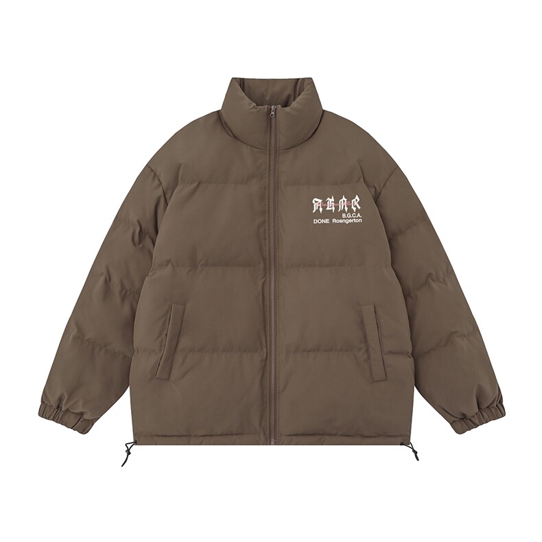 白底 23冬季时尚百搭宽松字母印花加厚棉服外套MY2080特批65控98图片