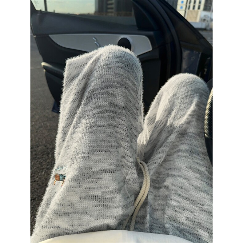 25新款300g高克重刺绣腊肠狗大码慵懒风休闲裤男K5978-特P36控69，男装休闲裤，电商A001