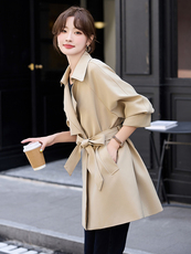 短款风衣外套女2025春秋新款高端大气上档次小个子高级感超好看，女装风衣，美静678