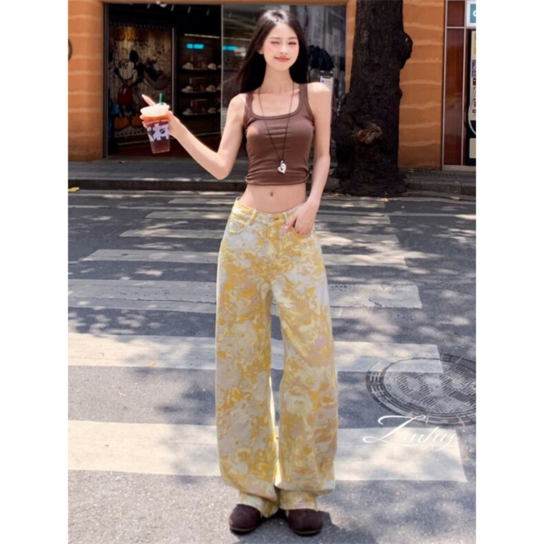 2026水洗牛仔裤美式弯刀裤直筒微喇宽松休闲长裤K83076-P38网图,男装牛仔裤,电商B245