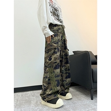 美式街头水洗做旧豹纹牛仔裤男宽松欧美高街vibe风长裤子N084-P43，男装牛仔裤，星座308B-2