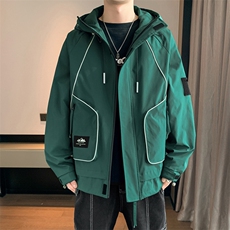 连帽外套男士春秋季新款宽松休闲冲锋衣飞行员夹克JK0175-P85，男装夹克，星座308B-2