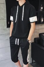 夏装t恤男短袖运动休闲男士套装夏季韩版帅气两件套体恤DS142T，男装T恤，电商A102