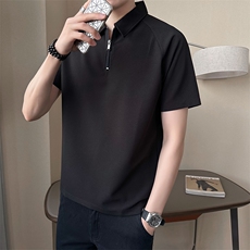 2025夏季男士短袖T恤纯色休闲POLO衫百搭翻领男T恤B317/1130/P55，男装T恤，电商B317