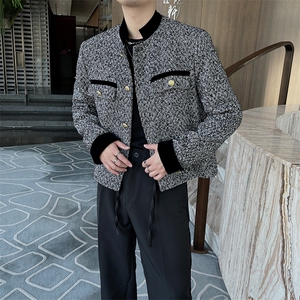 秋冬网红痞帅ins高级感小香风外套男短款夹克潮JK9163-P125控155图片