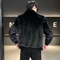 冬季男士时尚加厚仿皮草保暖爸爸装商务夹克外套ZX8956-P235，男装夹克，星座1105-3