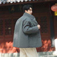 棉衣风2025冬装唐装男大码宽松外套加厚保暖棉服1217p138，男装棉衣，电商A016