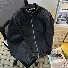 小众复古立领垫肩牛仔外套立体解构设计夹克机车服男JK08959-P78，男装夹克，星座308B-1