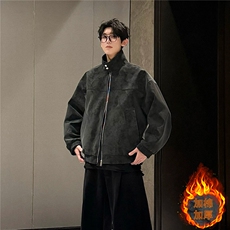 网图扎染pu立领皮加棉夹克情侣棉服外套男H2506-1加棉特P73，男装夹克，电商A341