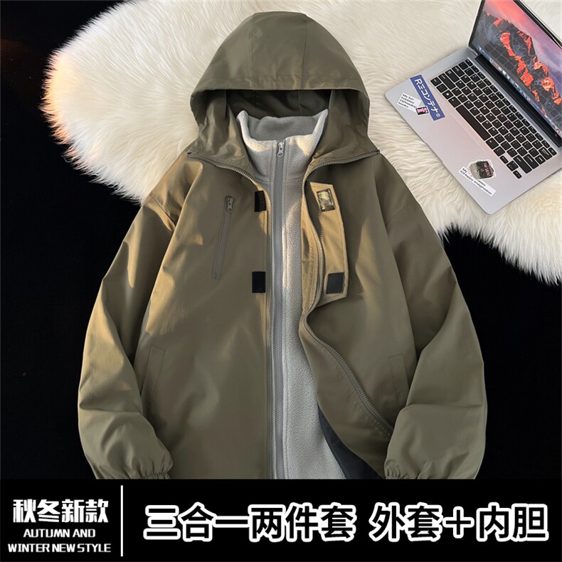 TH810101/P95春装防风防水冲锋衣大码三合一防水外套夹克男上衣,男装夹克,电商A141