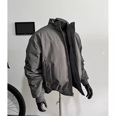 美式立领飞行夹克棉服男款冬季夹棉短款棉衣痞帅廓形加厚工装外套，男装夹克，电商D315