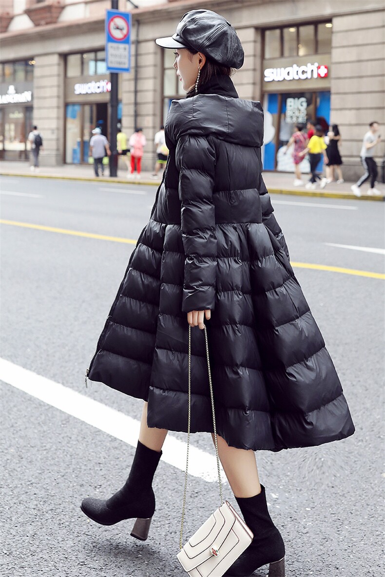 2022年冬季长袖中长款修身拉链纯色棉衣/棉服时尚显瘦修身潮,女装棉衣/棉服,艾仟回(原伊仟回)